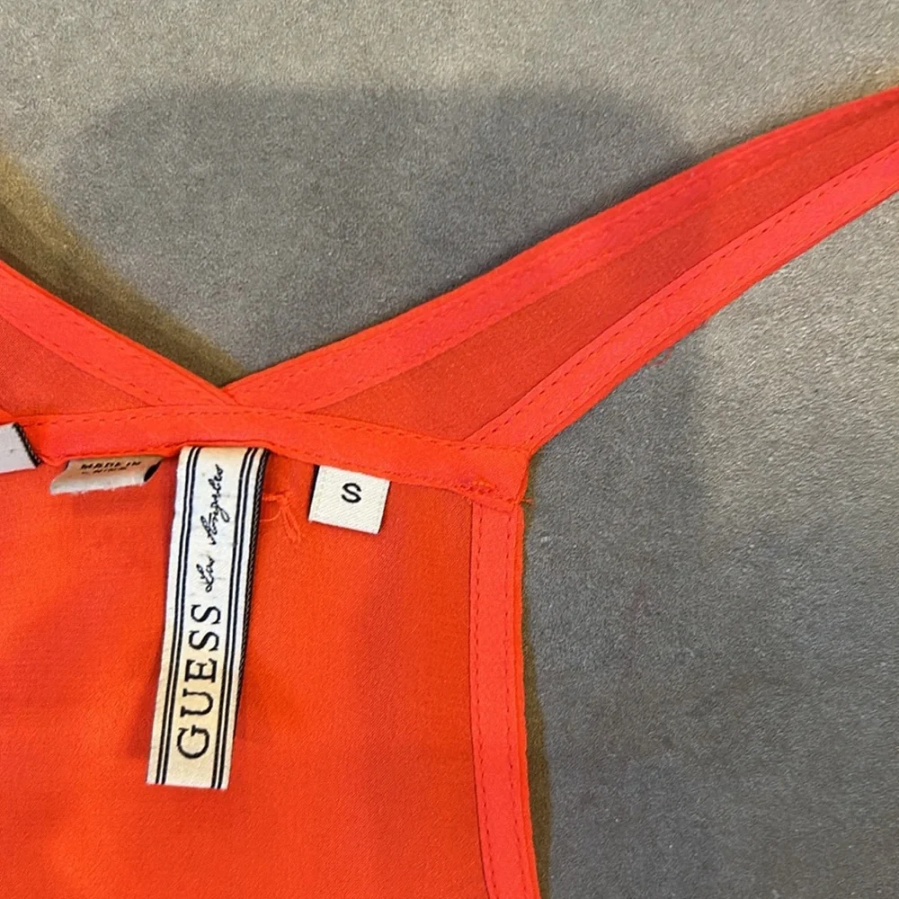 Guess All Silk Razor Back Button Down Blouse - Picture 5 of 7